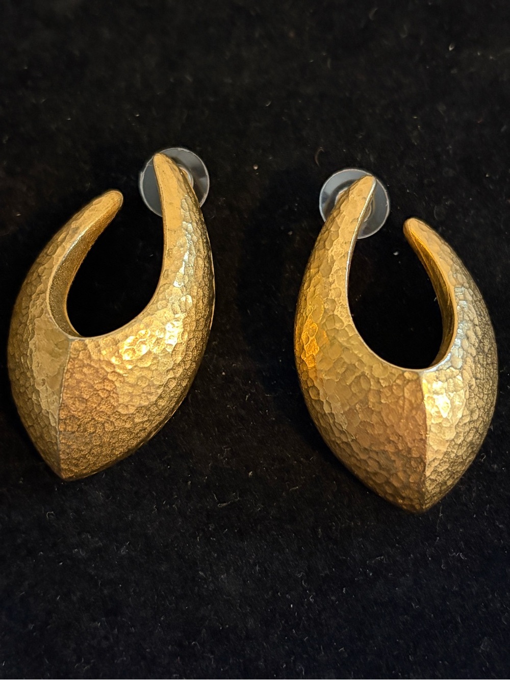 Givenchy Hammered Gold Crescent Drop Earrings
